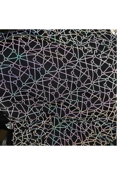 DG-CW Holographic Reflective Printed Fabric; English Letter Print; Holographic Reflective Fabric; Printed Reflective Fabric; Size: Width 1.37m; Thickness: 0.5mm; Base Fabric: 100% Polyester / Polyester-Cotton / Polyester-Spandex; Reflectivity: 330-450 cd/ detail view-3